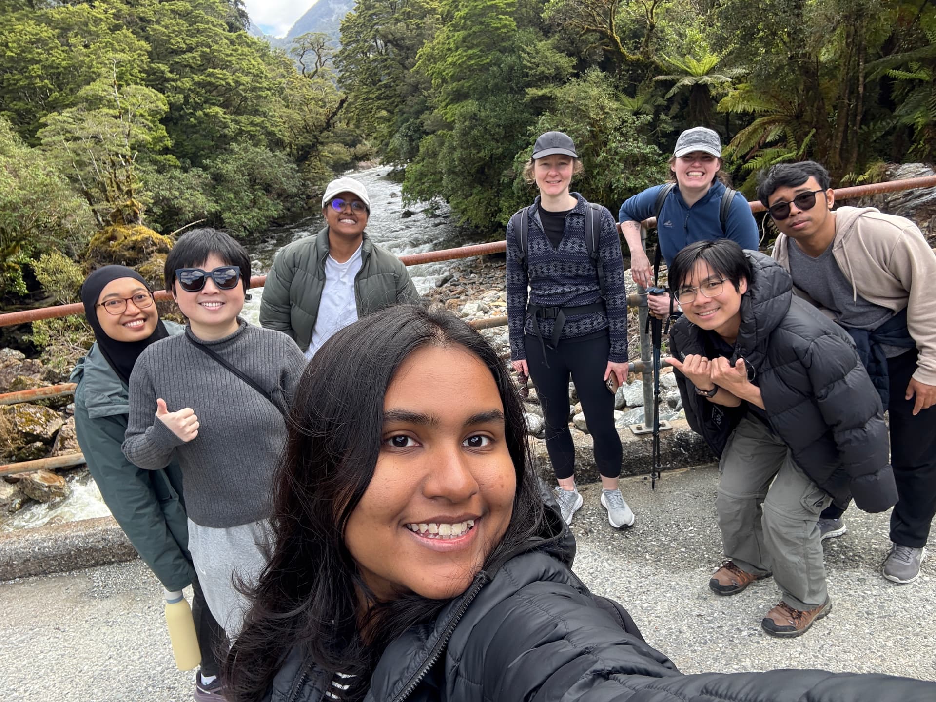 Our group of eight on the Henena Falls Track
