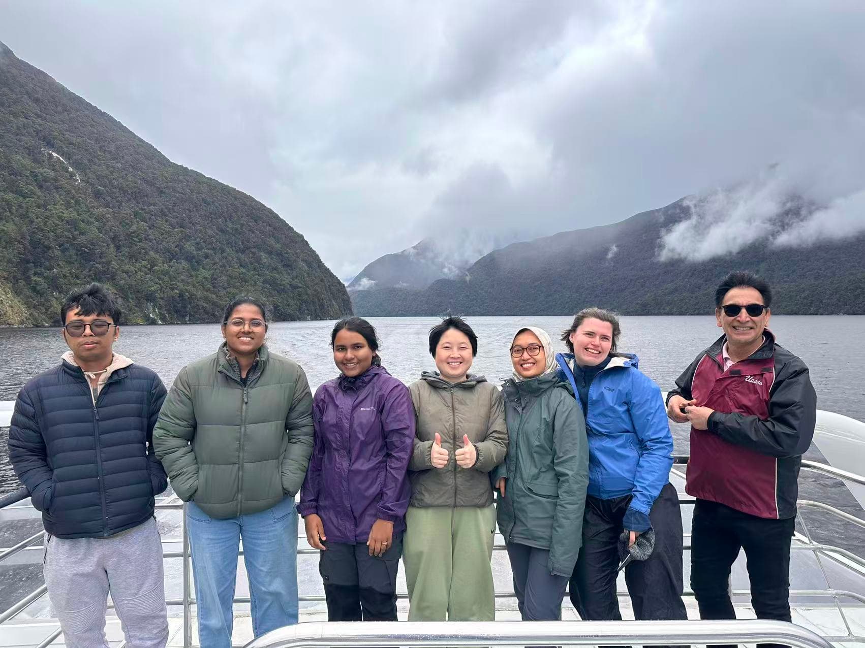 Group photo of the seven of us on the cruise