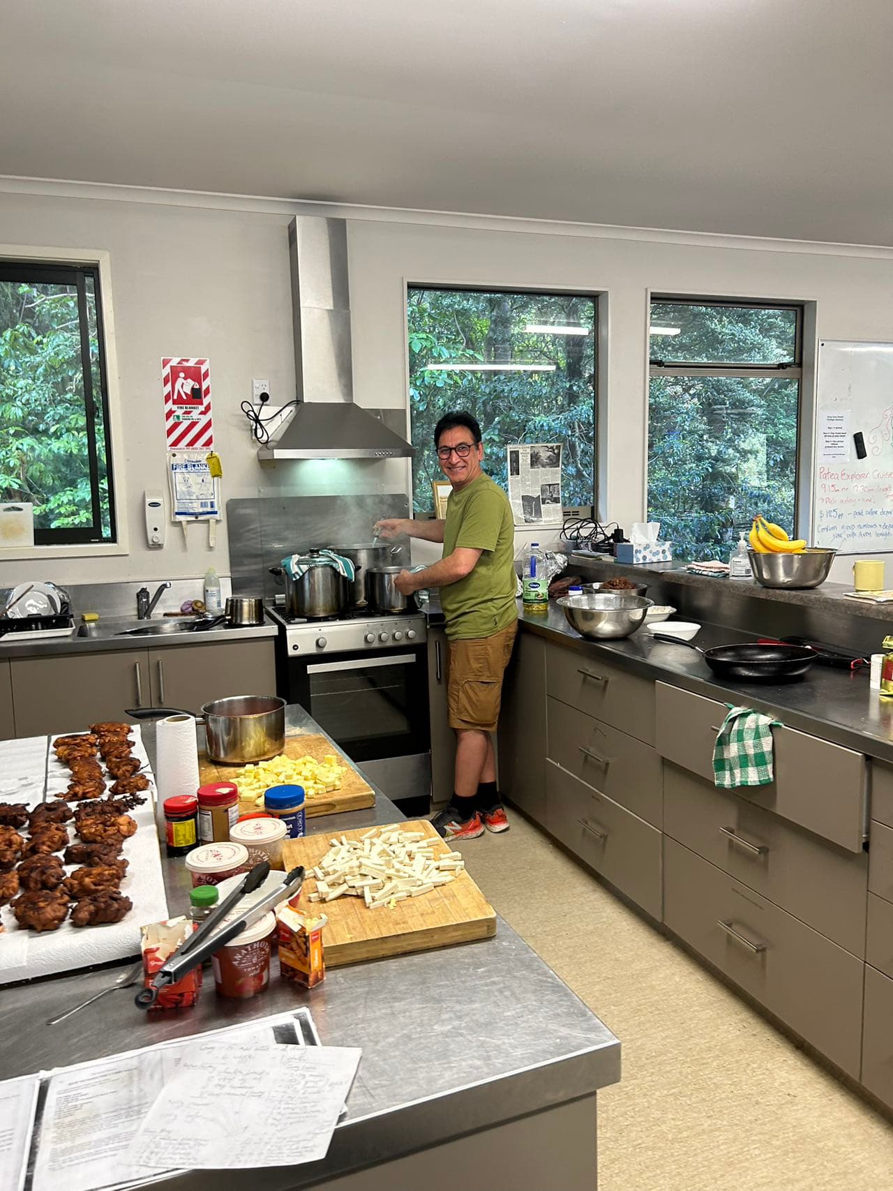 Professor Akbar preparing dinner