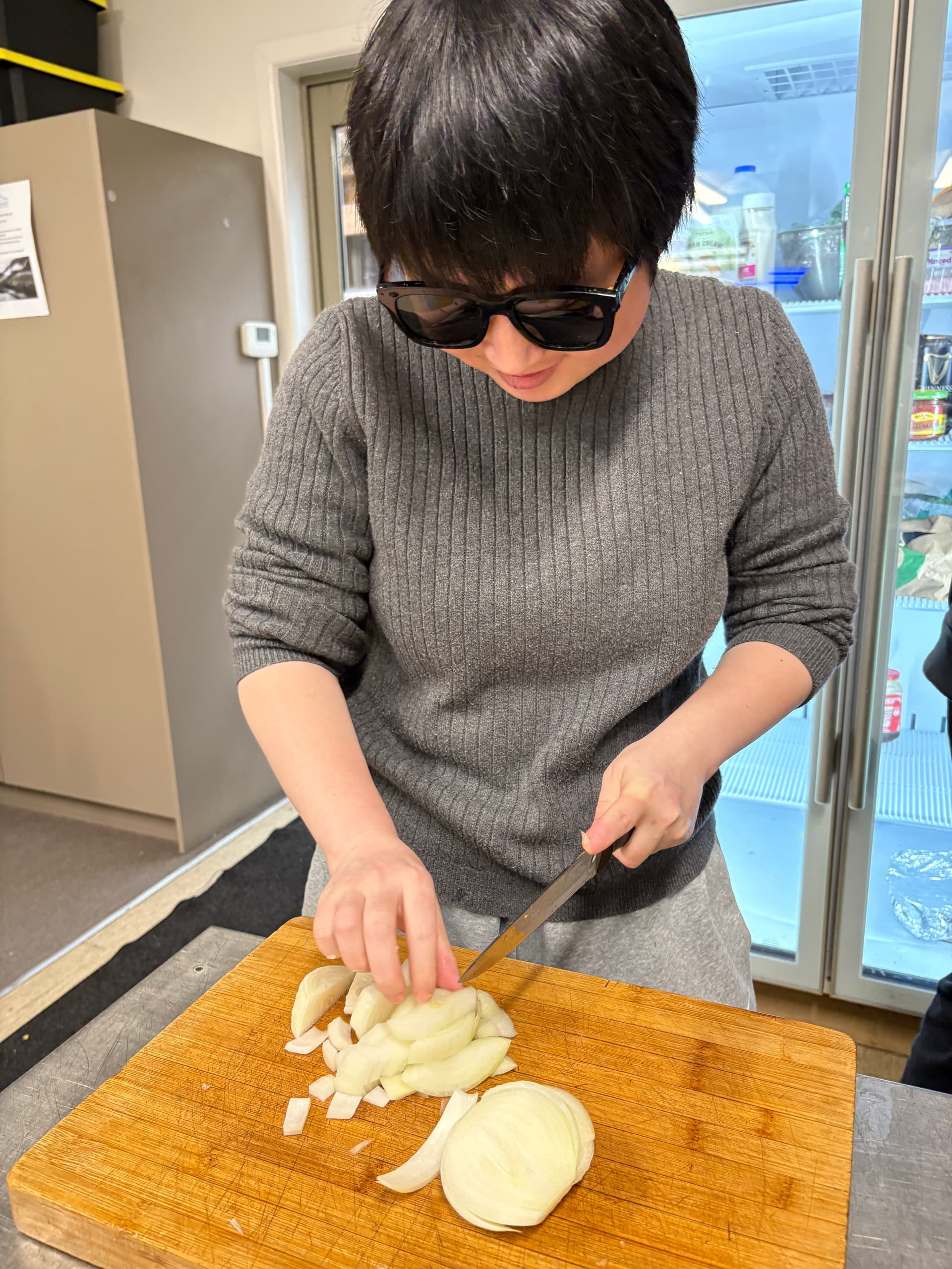 Me cutting onions