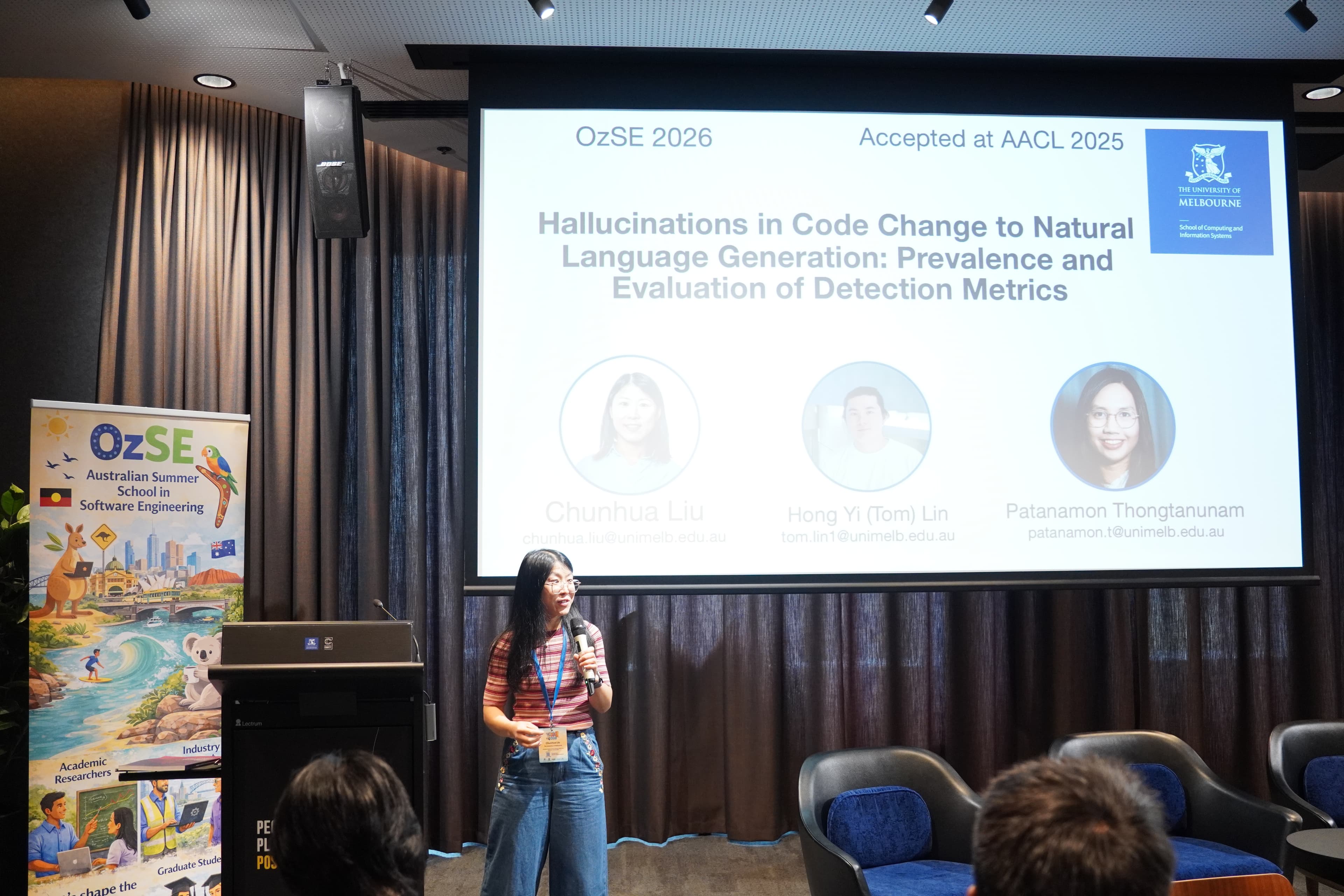 Chunhua Liu presenting at OzSE 2026