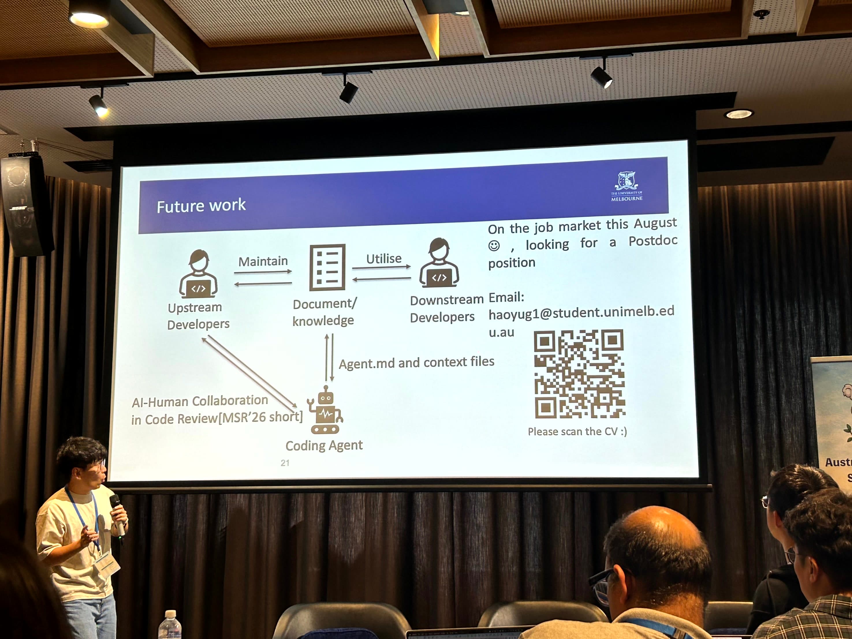 Haoyu Gao presenting at OzSE 2026