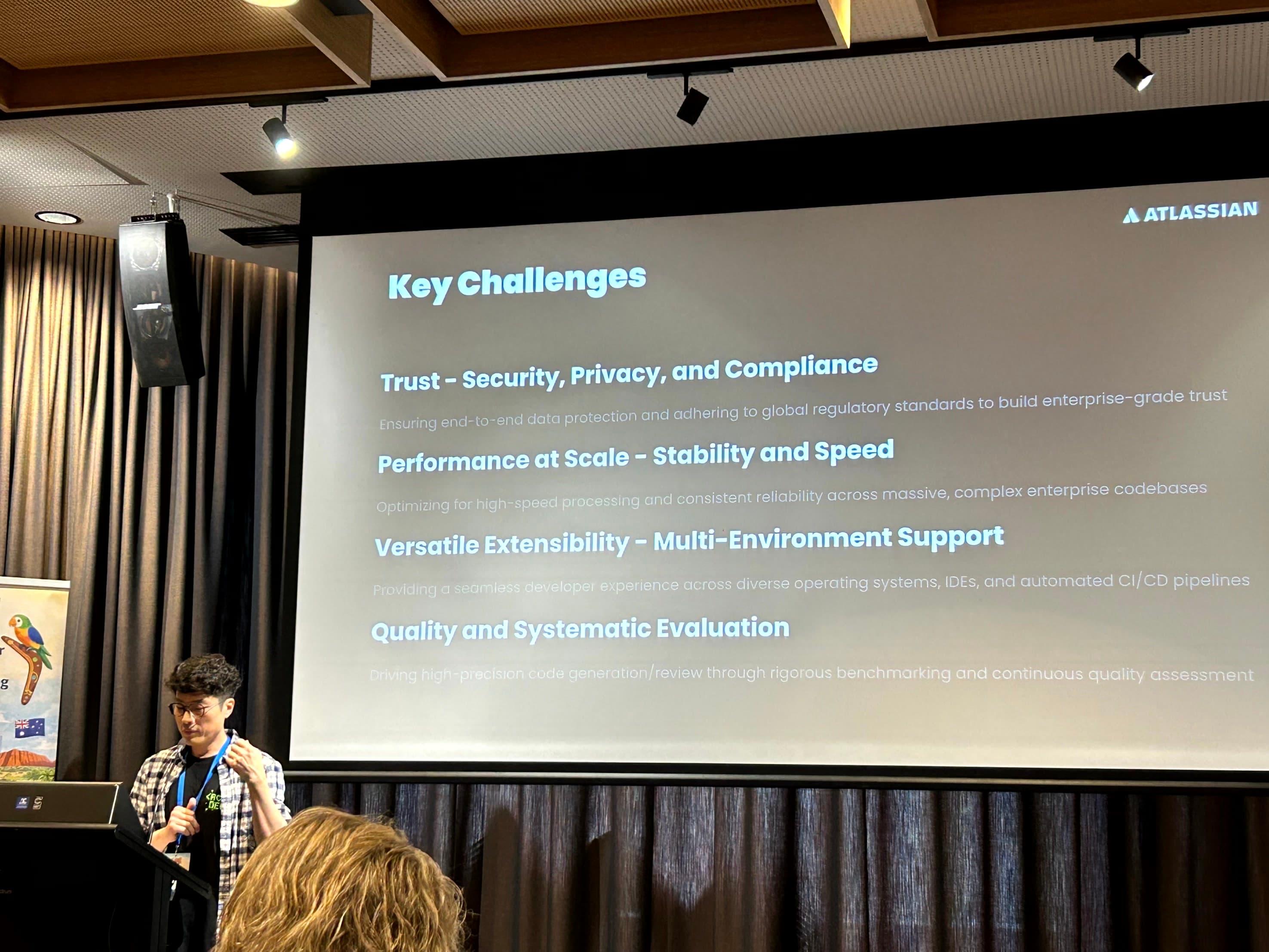 Minwoo Jeong presenting Rovo Dev at OzSE 2026