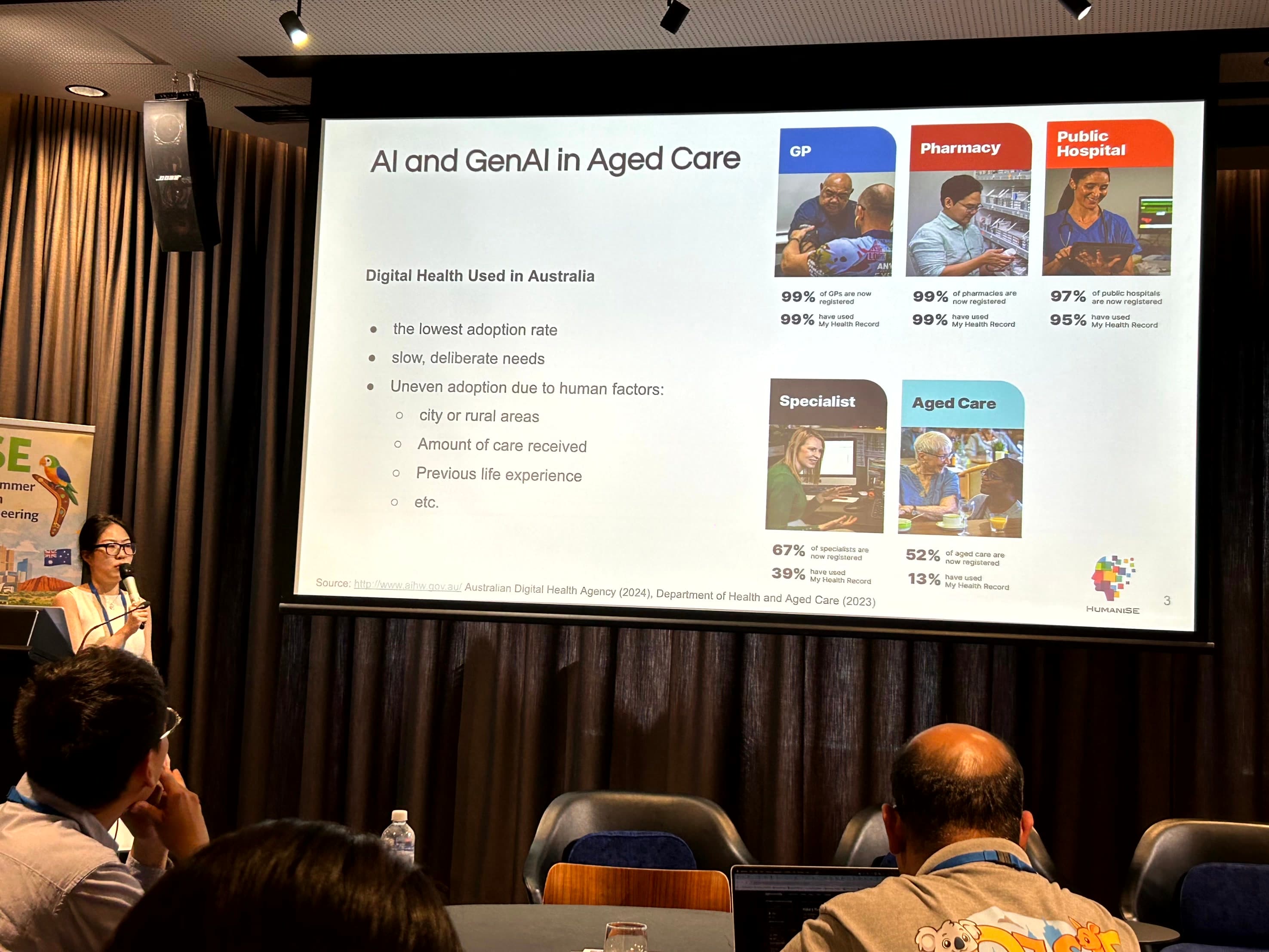 Yuqing Xiao presenting at OzSE 2026